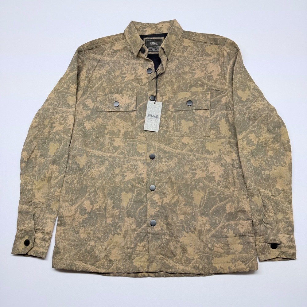 NOMAD by CRAFT+FLOW Camo Leaf Print Button Down Shirt Jacket Men's Small